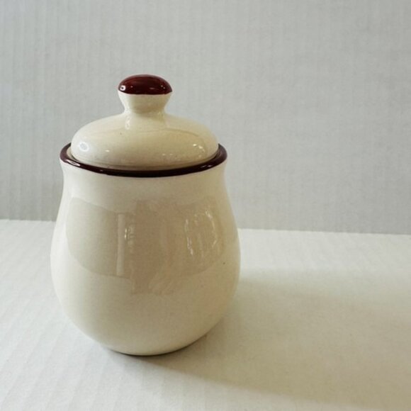 Royal Seasons Stoneware Sugar Bowl with Lid Snowman Snowflakes Christmas Holiday - Picture 3 of 9